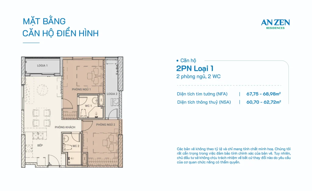 2 phòng ngủ loại 1