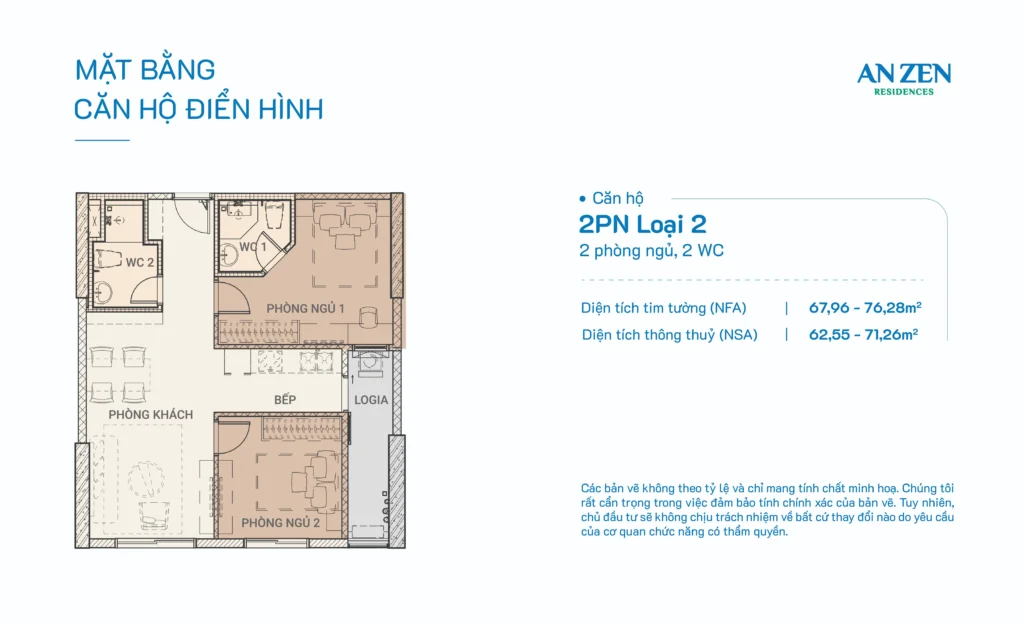 2 phòng ngủ loại 2