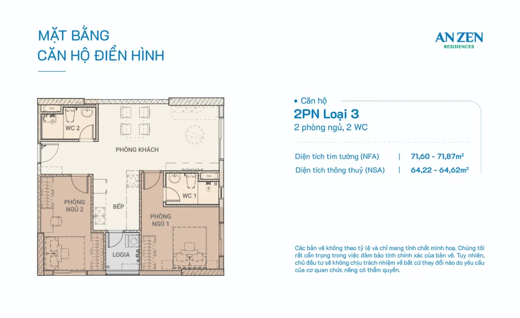2 phòng ngủ loại 3