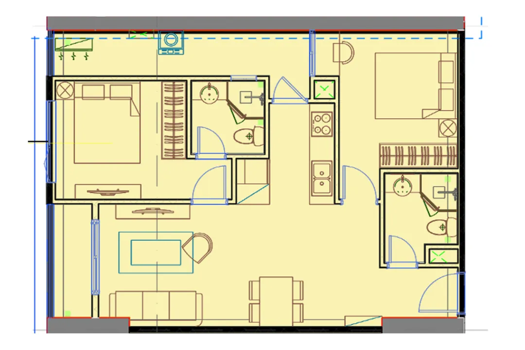 Căn 2 phòng ngủ Marquee Homes Hải Phòng